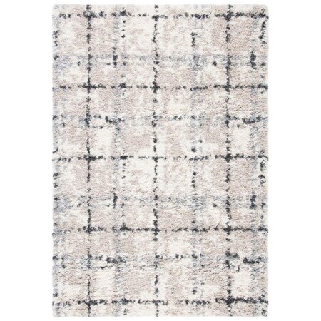 Safavieh 4 x 6 ft. Fontana Shag 800 Contemporary Rectangle Power Loomed Rug - Gray & Ivory FNT868F-4